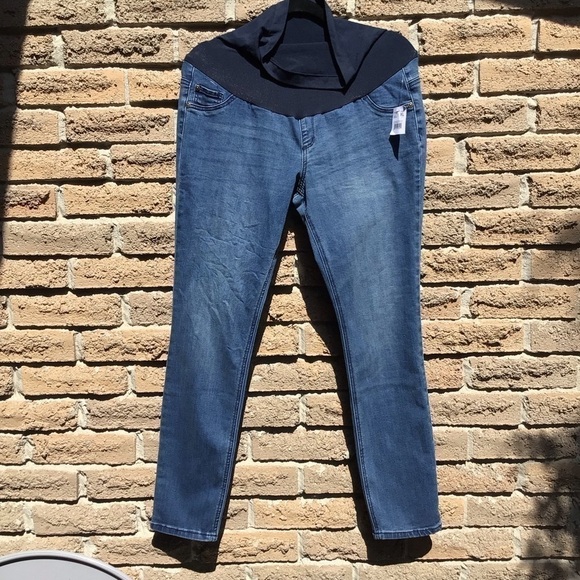 MOTHERHOOD Maternity Womens Indigo Blue Super Stretch Fit Belly Skinny Jeans - Picture 4 of 9